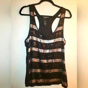 Zoah Sequin Razor back tank